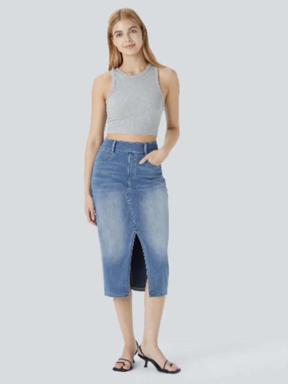 HALARA flex high waisted bodycon midi skirt sz M NWT retail 49